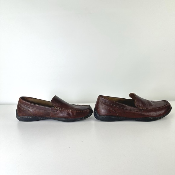 B.O.C. Merton Pebbled Brown Leather Slip On Loafer Shoes Comfort A03223 Mens 9 M main image 5